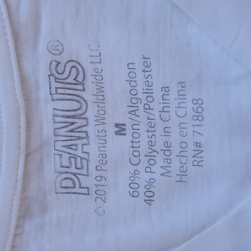 Peanuts Snoopy White T-Shirt, Size M - Picture 4 of 5